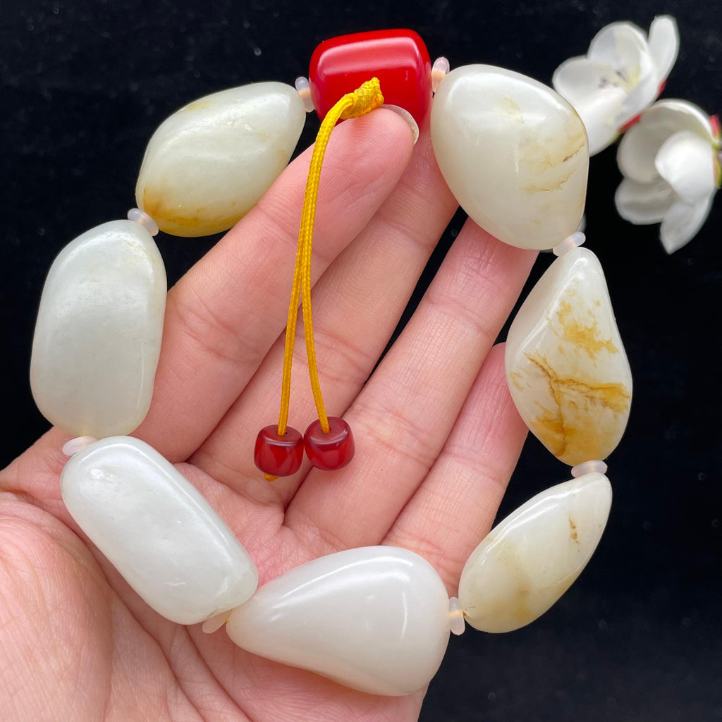 和田玉洒金皮籽料【精品手串】（112.1g）