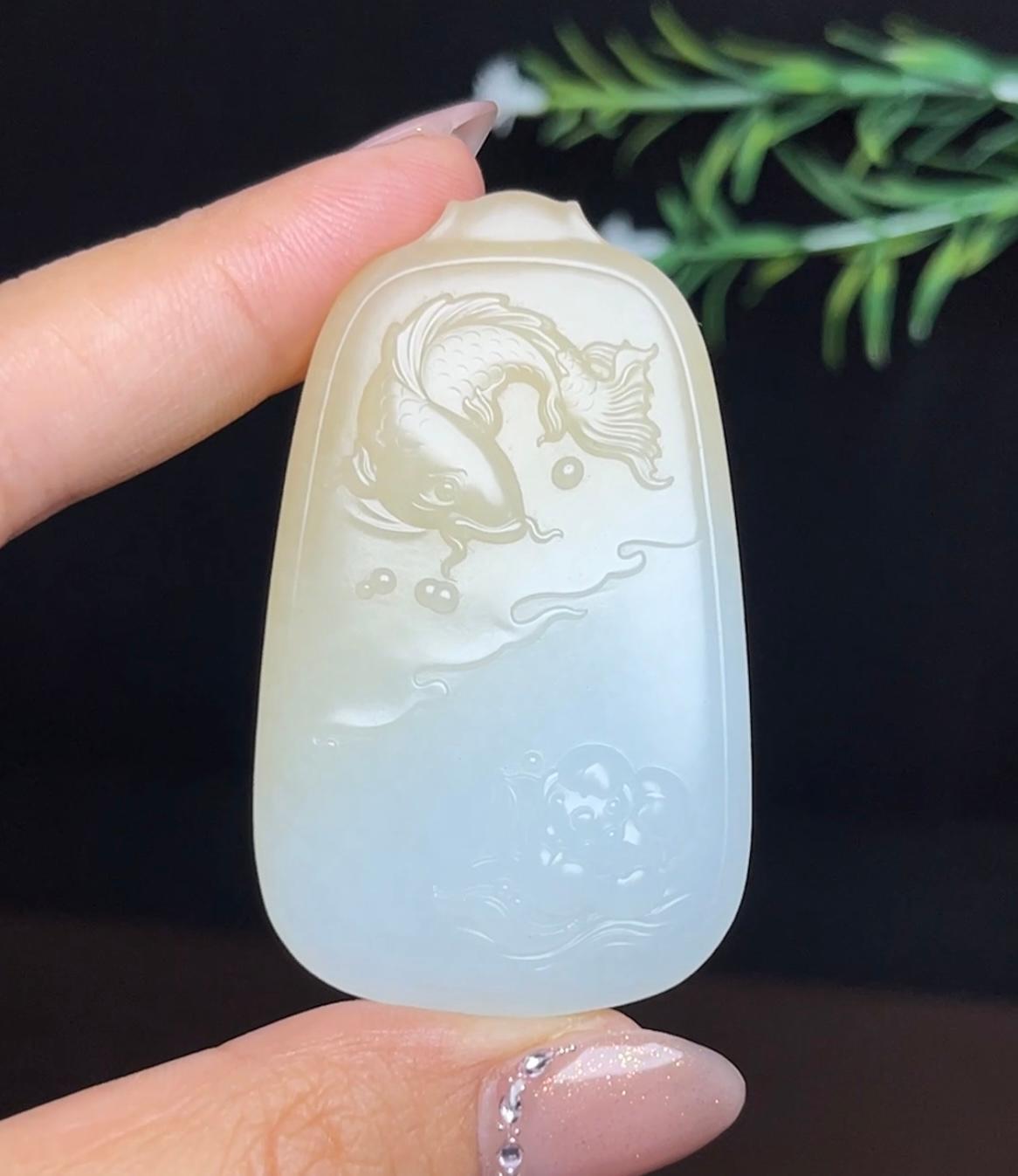 和田玉糖白料年年有余（46.7g）
