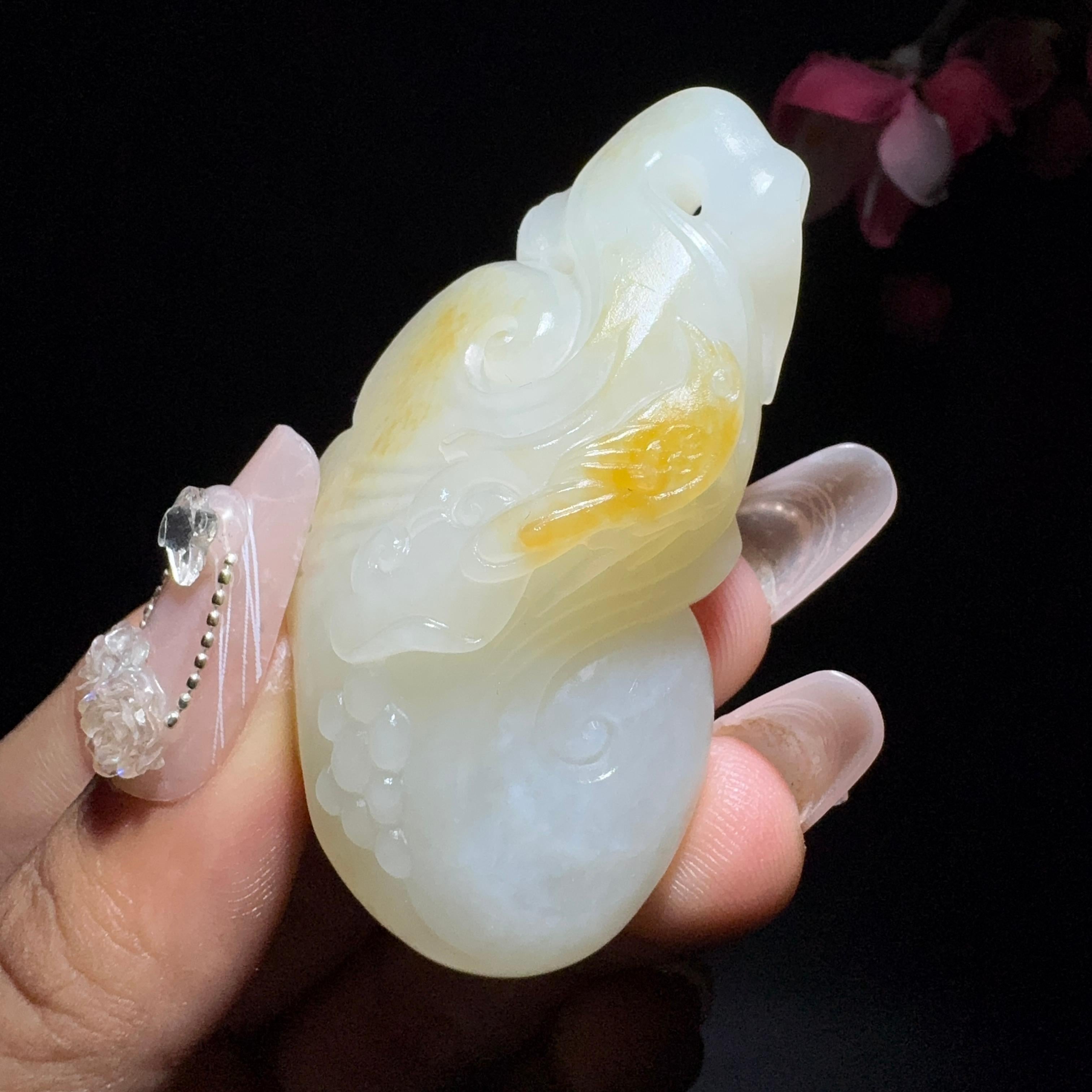 和田玉籽料挂件如意（40.7g）