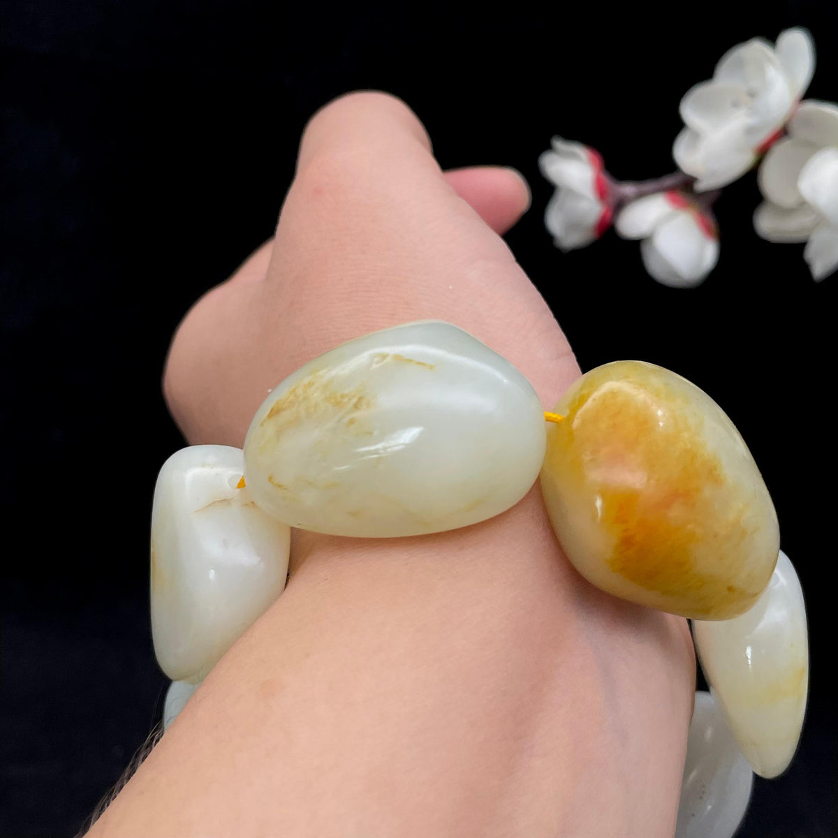 和田玉黄皮籽料【精品手串】（145.3g）