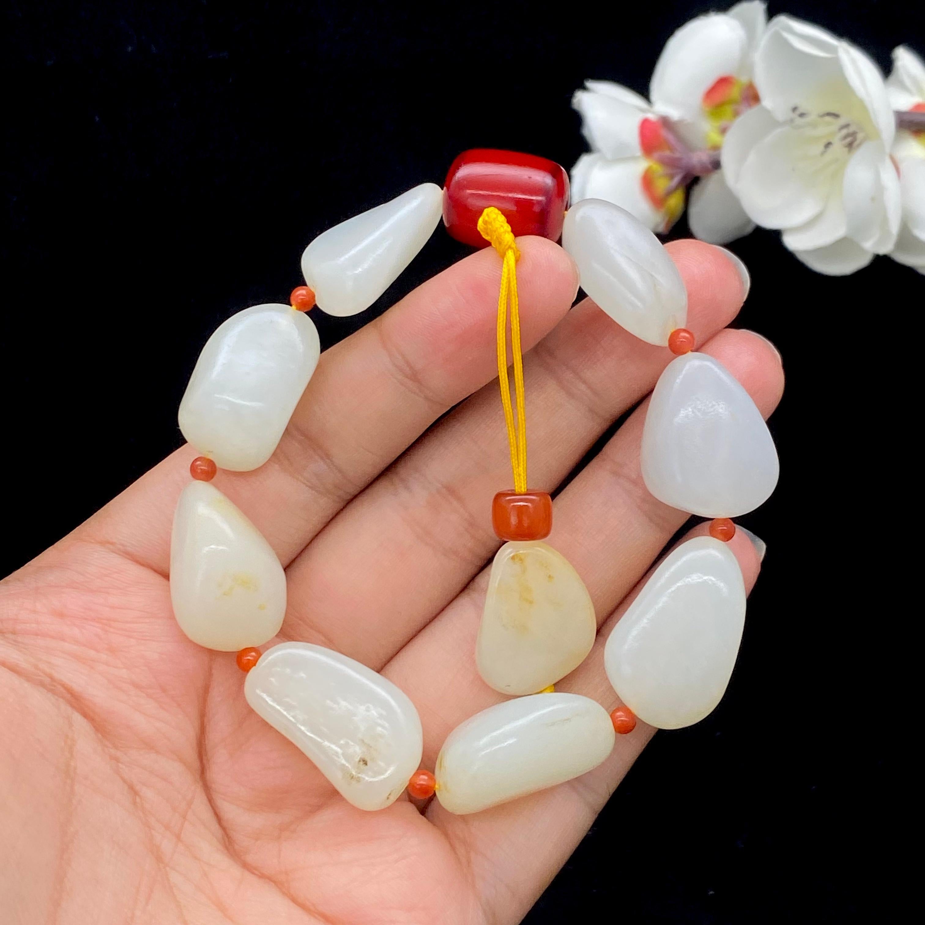 和田玉白玉籽料【精品手串】（53.5g）