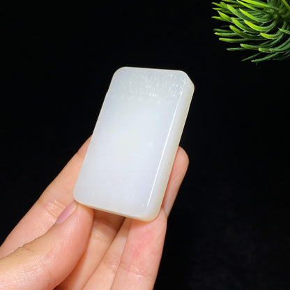 和田玉白玉平安无事牌（33.8g）