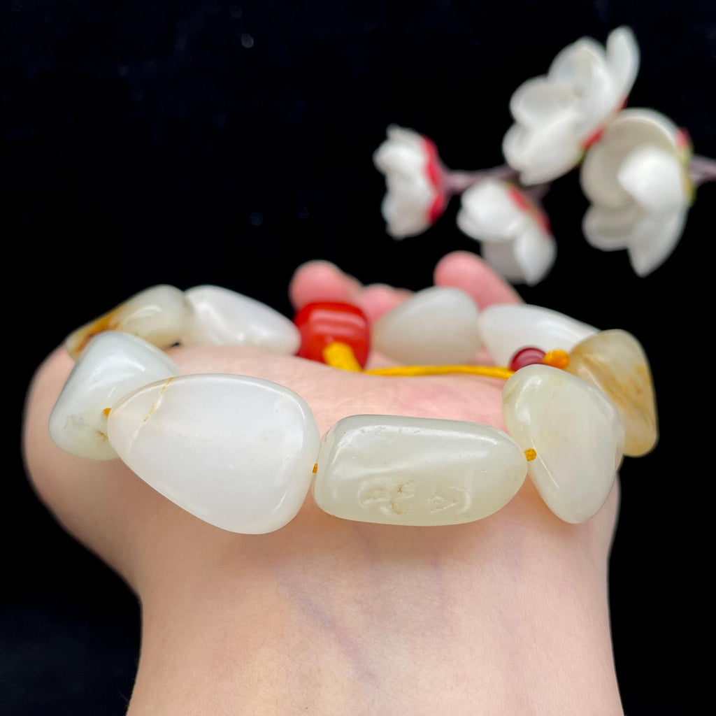 和田玉白皮籽料【精品手串】（58.2g）