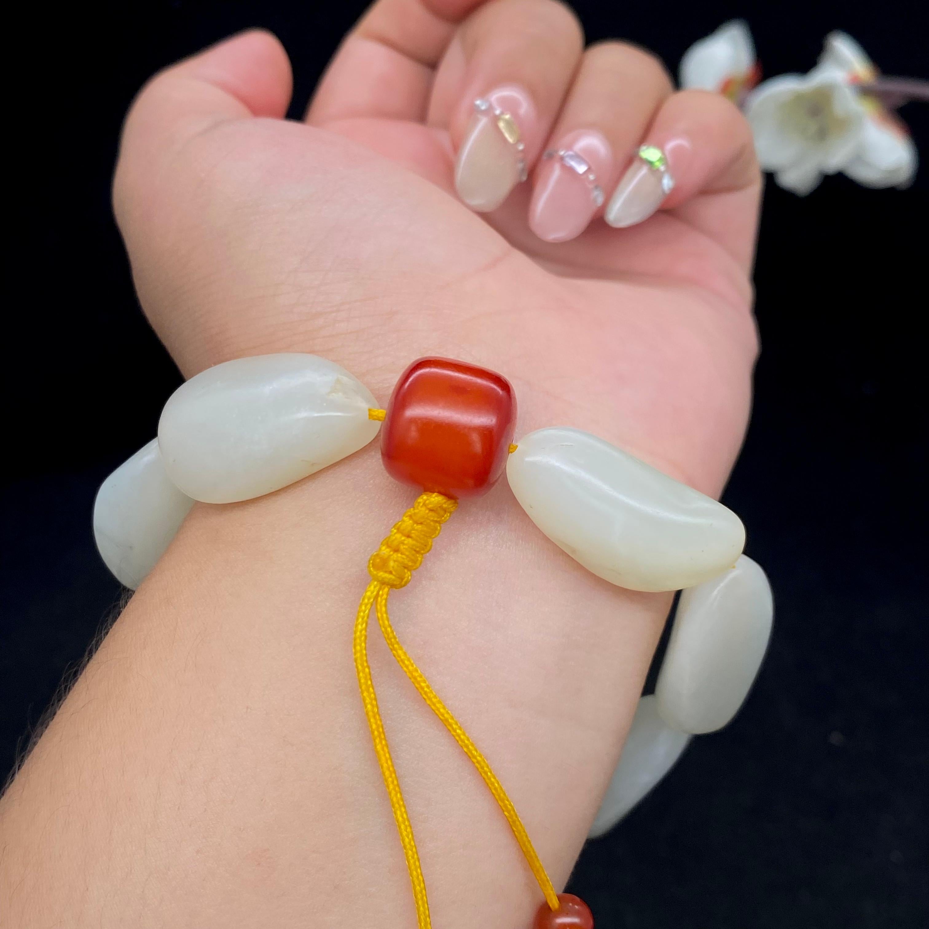 和田玉白玉籽料【精品手串】（64.7g）