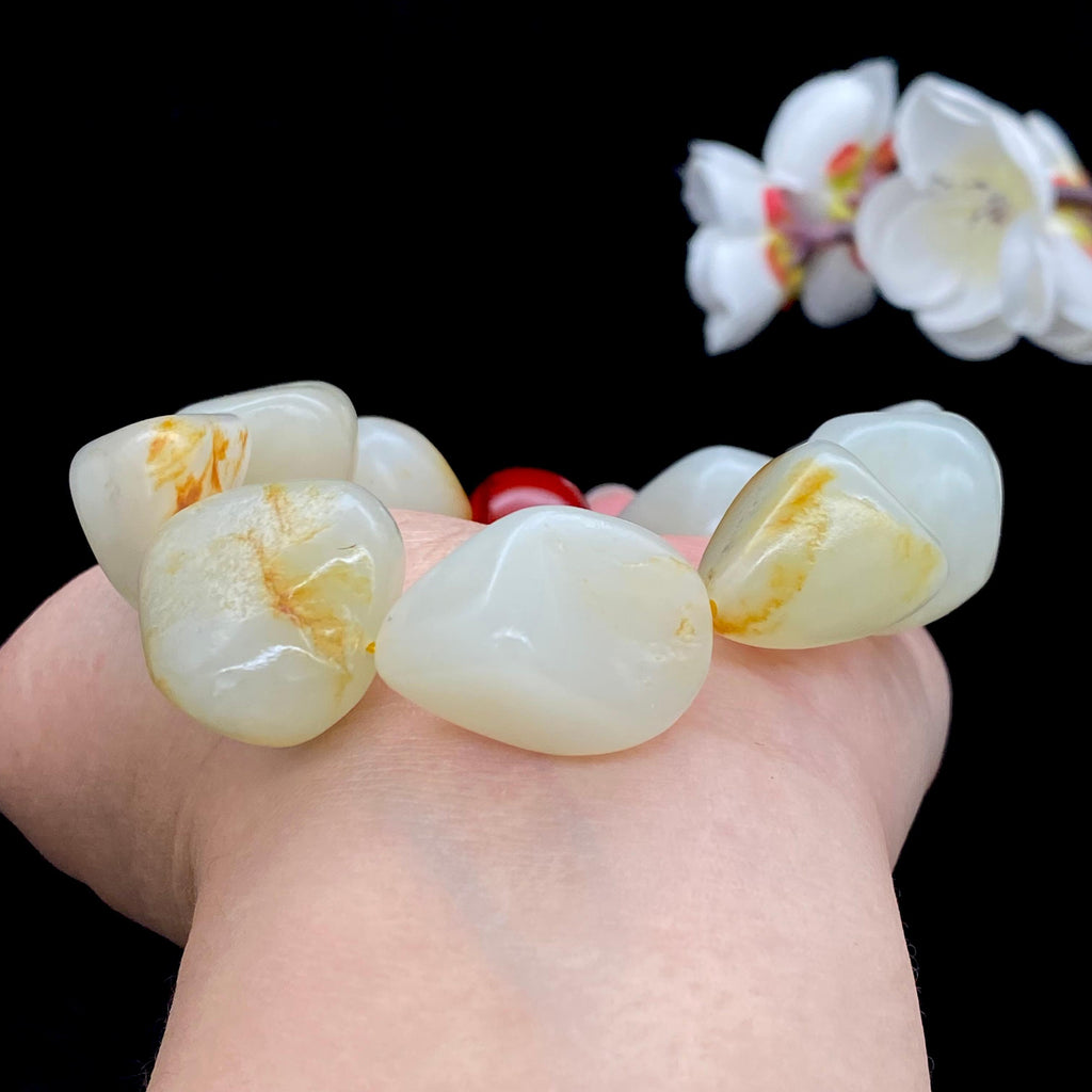 和田玉洒金皮籽料【精品手串】（96.3g）