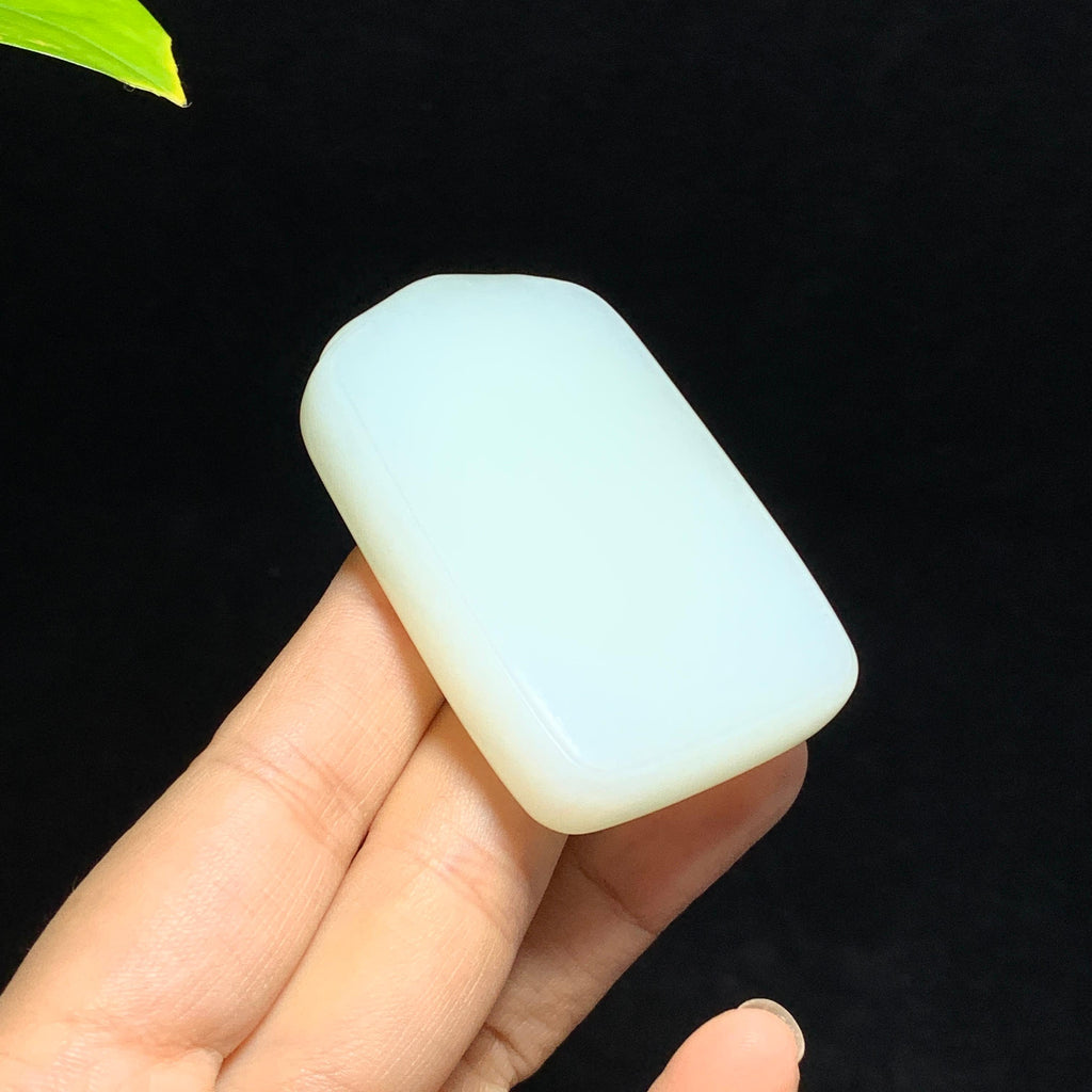 和田山料羊脂白玉无事牌挂件（66.5g）