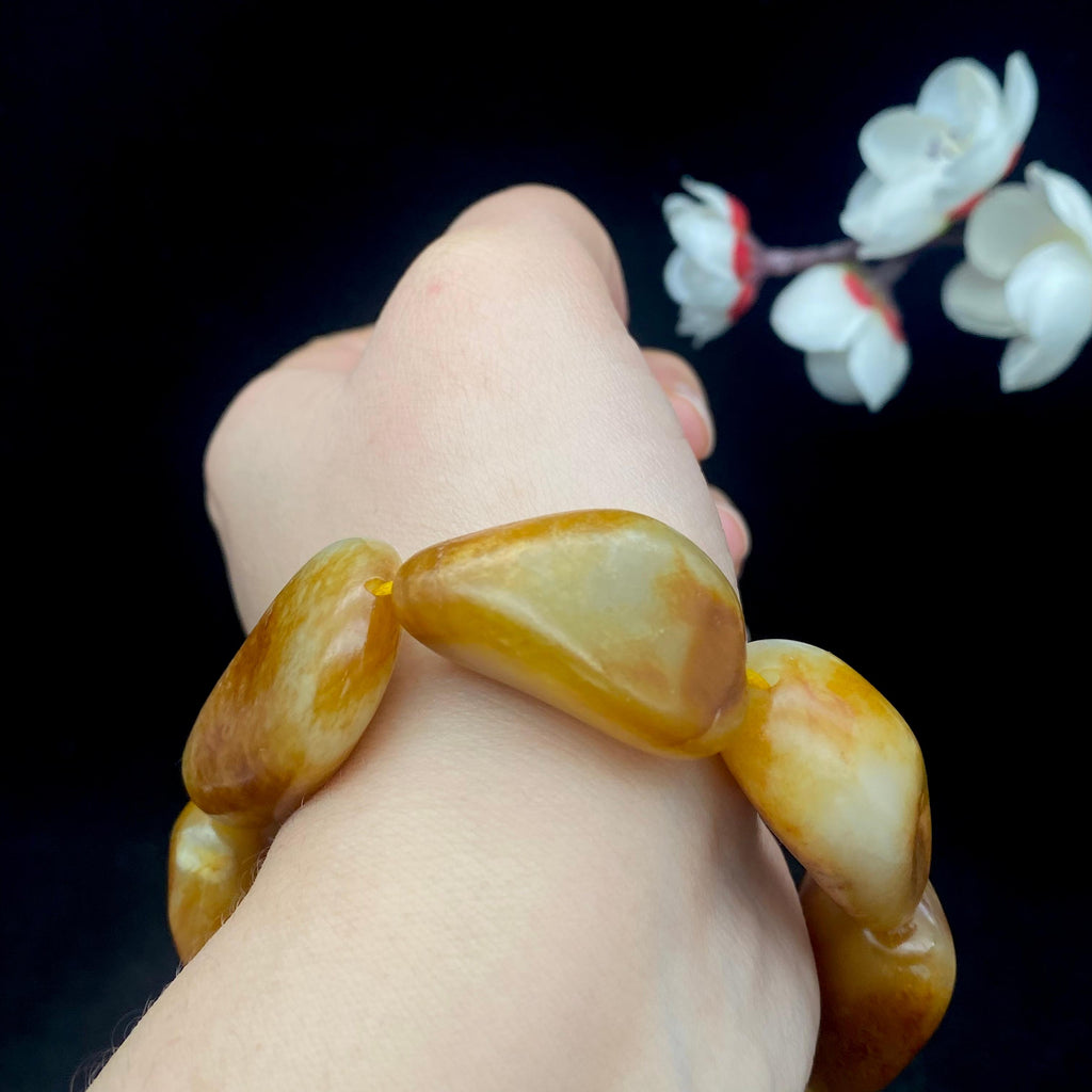 和田玉黄沁皮籽料【精品手串】（86.5g）