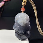 和田玉紫罗兰财神2607190024（40.9g）