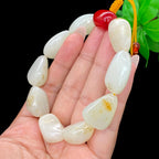 和田玉白玉带黄皮籽料【精品手串】（57.4g）