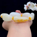 和田玉洒金皮籽料【精品男士手串】（124.6g）
