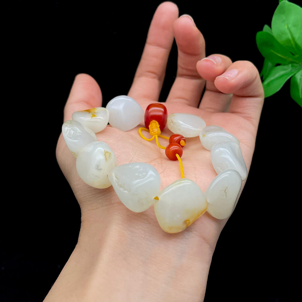 和田玉黄皮籽料【精品手串】（61g）