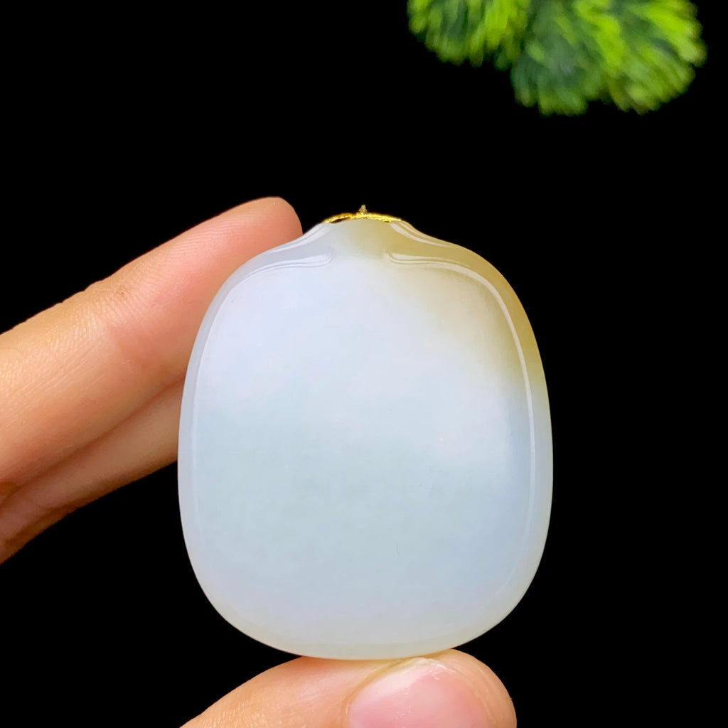 和田玉糖白无事牌（31.4g）
