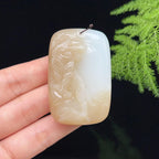 和田玉羊脂白玉糖白生肖虎牌（44.2g）