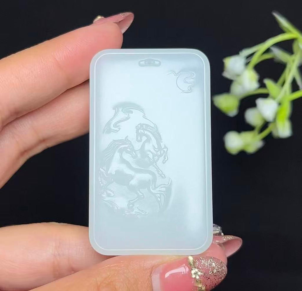 和田玉羊脂白玉马牌马到成功（54.7g）