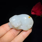 秒杀和田玉籽料貔貅小手把（62.8g）