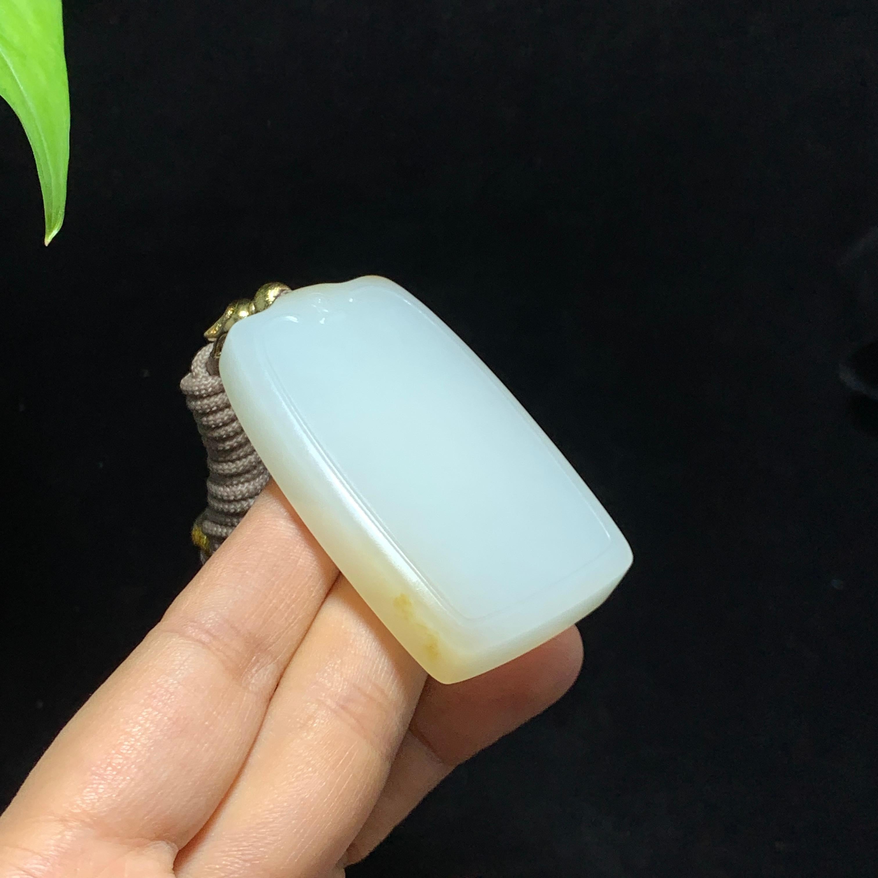 和田山料糖白玉无事牌挂件（59.0g）