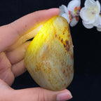 和田玉洒红皮青花底籽料手把件（133.1g）