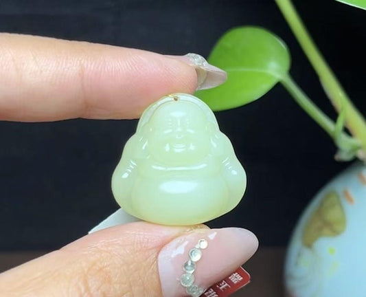 新疆和田羊玉若羌黄口正装佛公（7.2g）