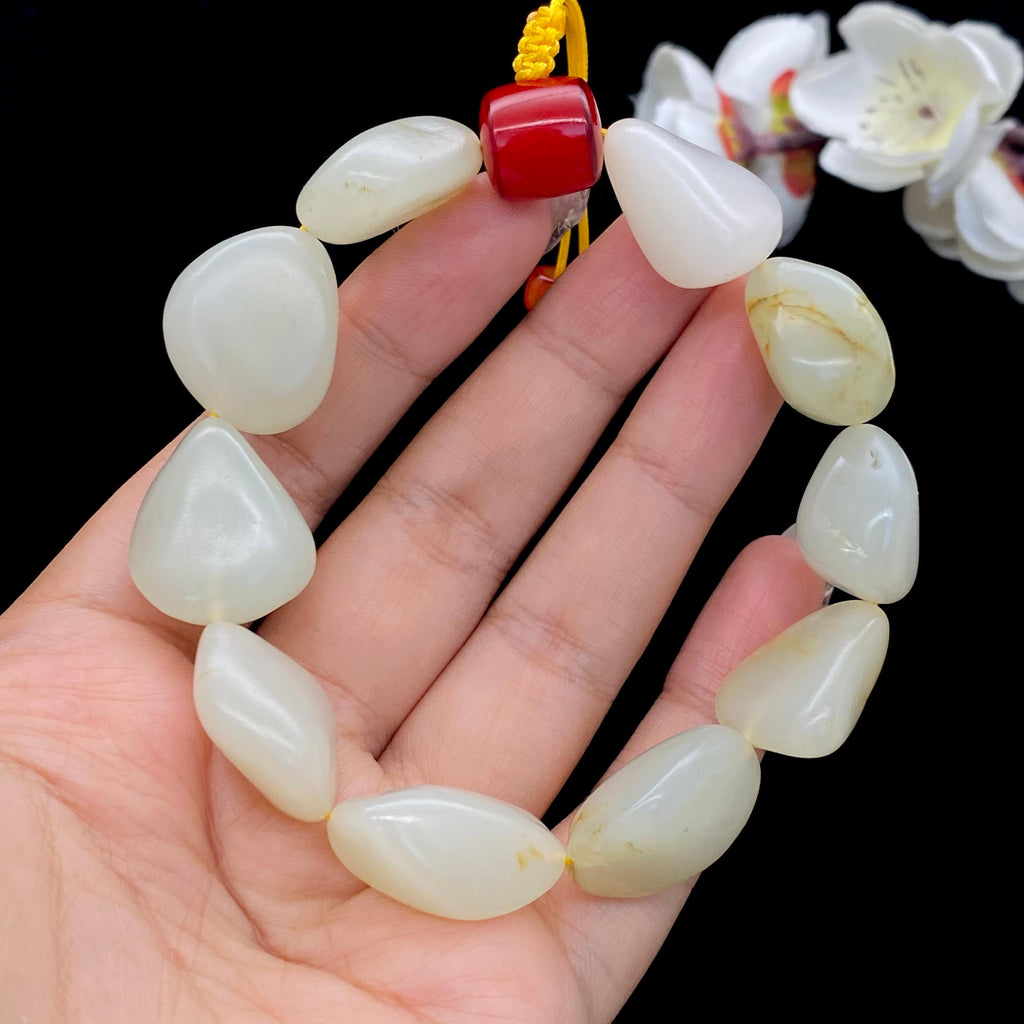 和田玉洒金皮【精品手串】（67.6g）