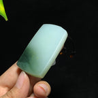 和田山料白玉带翠无事牌挂件（50.9g）