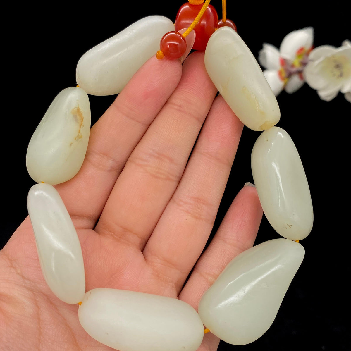 和田玉白玉籽料【精品手串】（120.5g）