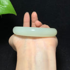 收藏级和田玉高冰底晴水手镯（52.5g）