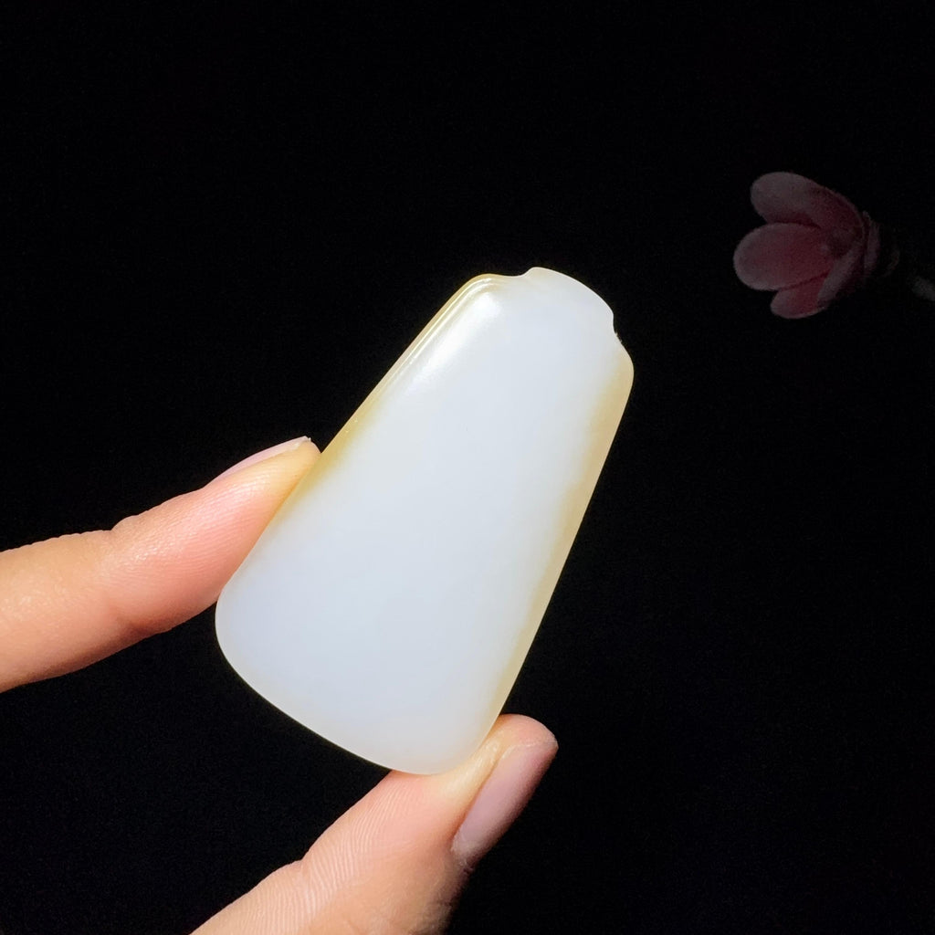 和田玉糖白玉平安无事牌（32.8g）
