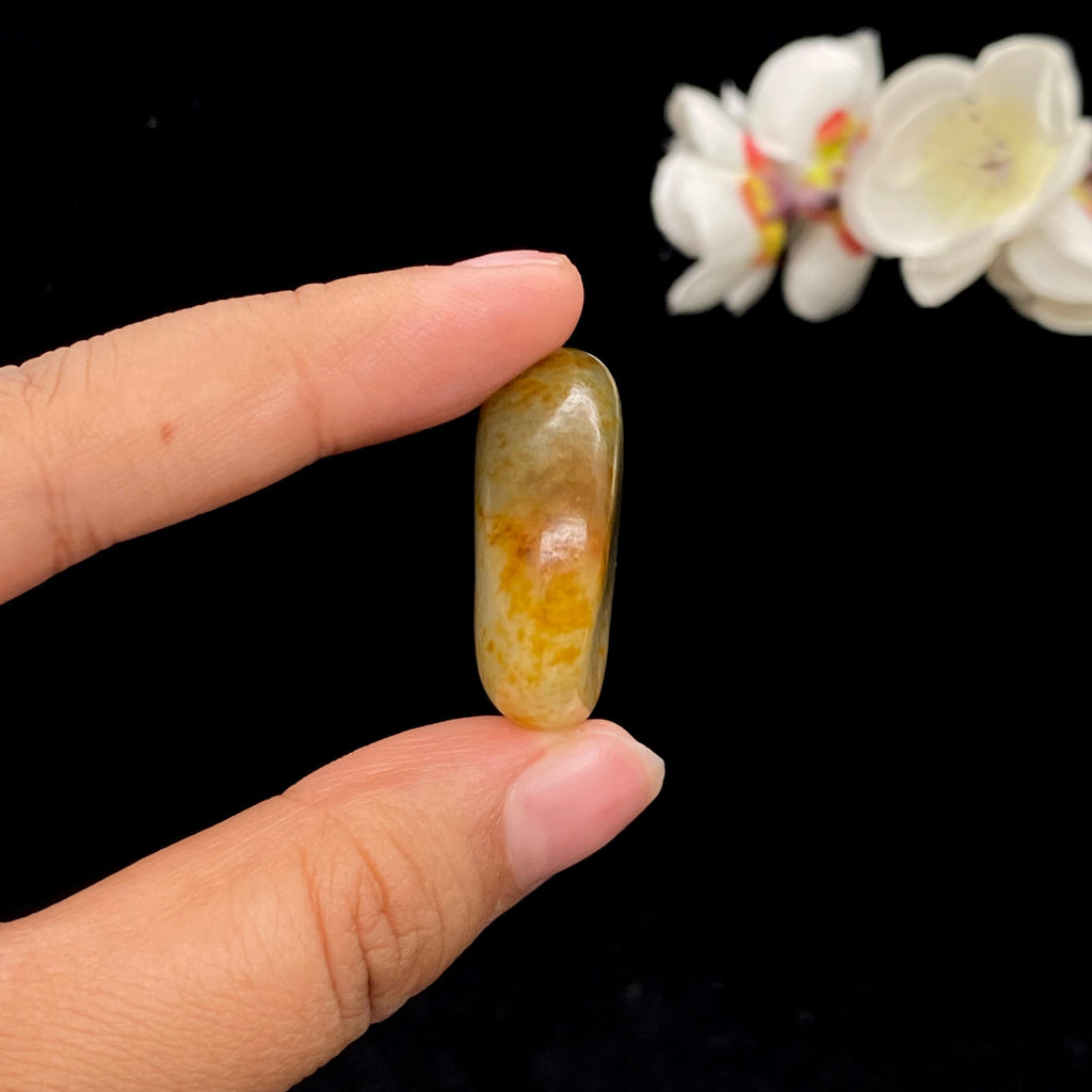 和田玉洒金皮青花底籽料吊坠籽（13.9g）