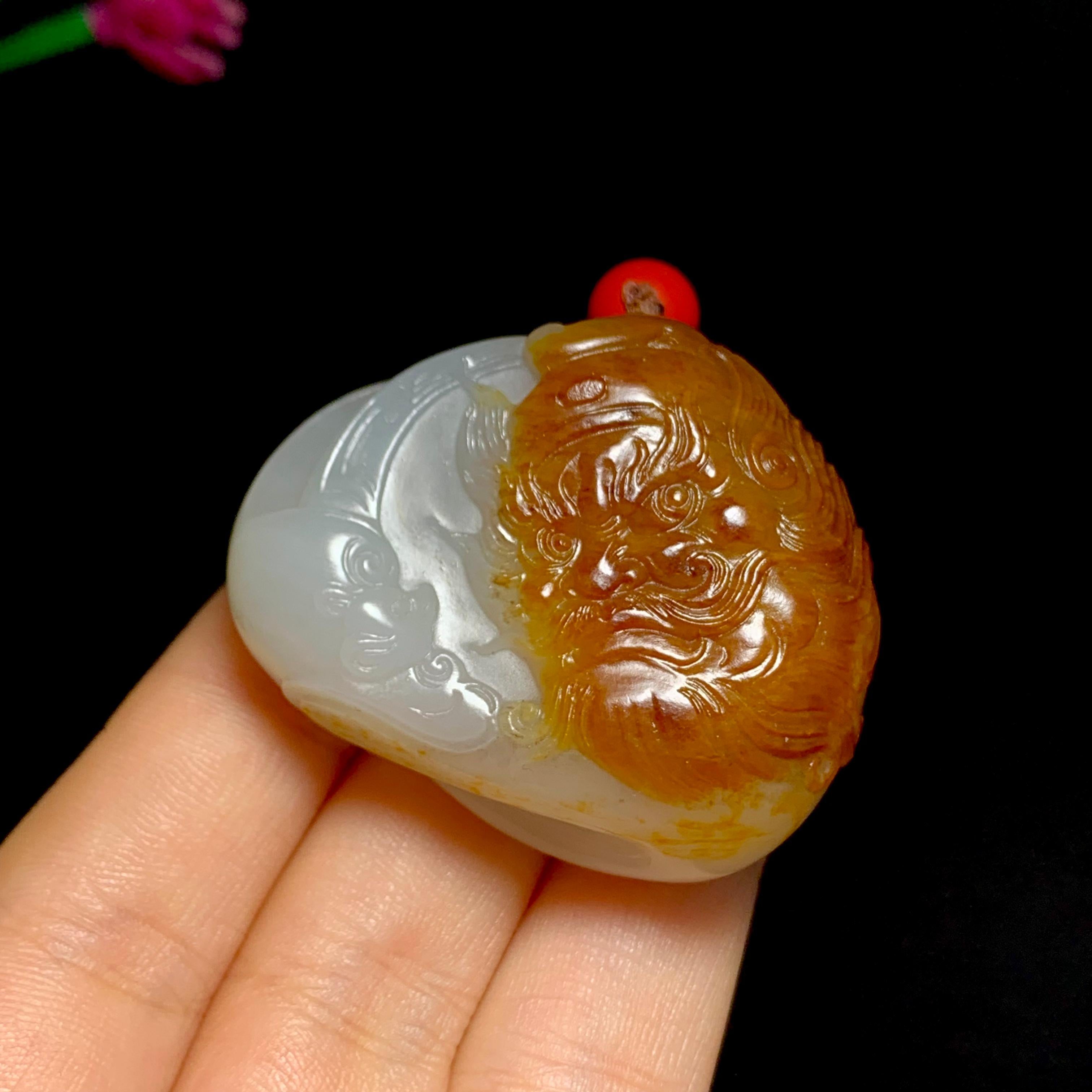 精品和田籽料沁红皮钟馗（54.8g）