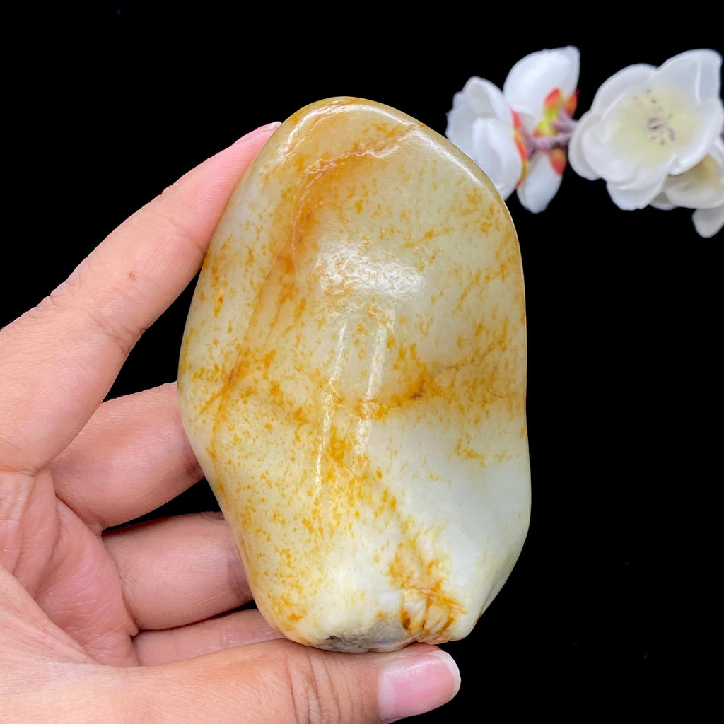 和田玉洒金皮籽料手把件（294.1g）