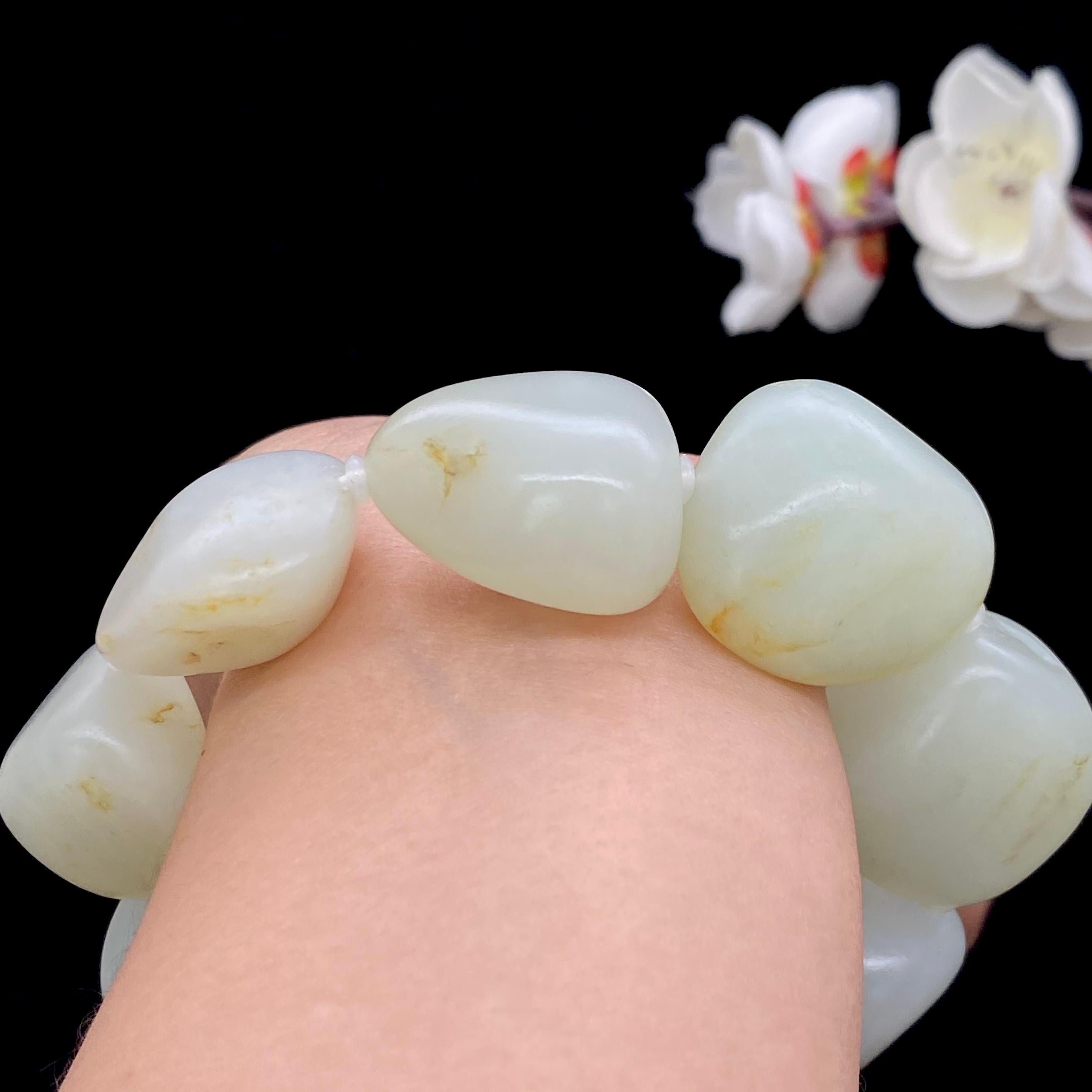 和田玉白玉籽料【精品手串】（138.2g）