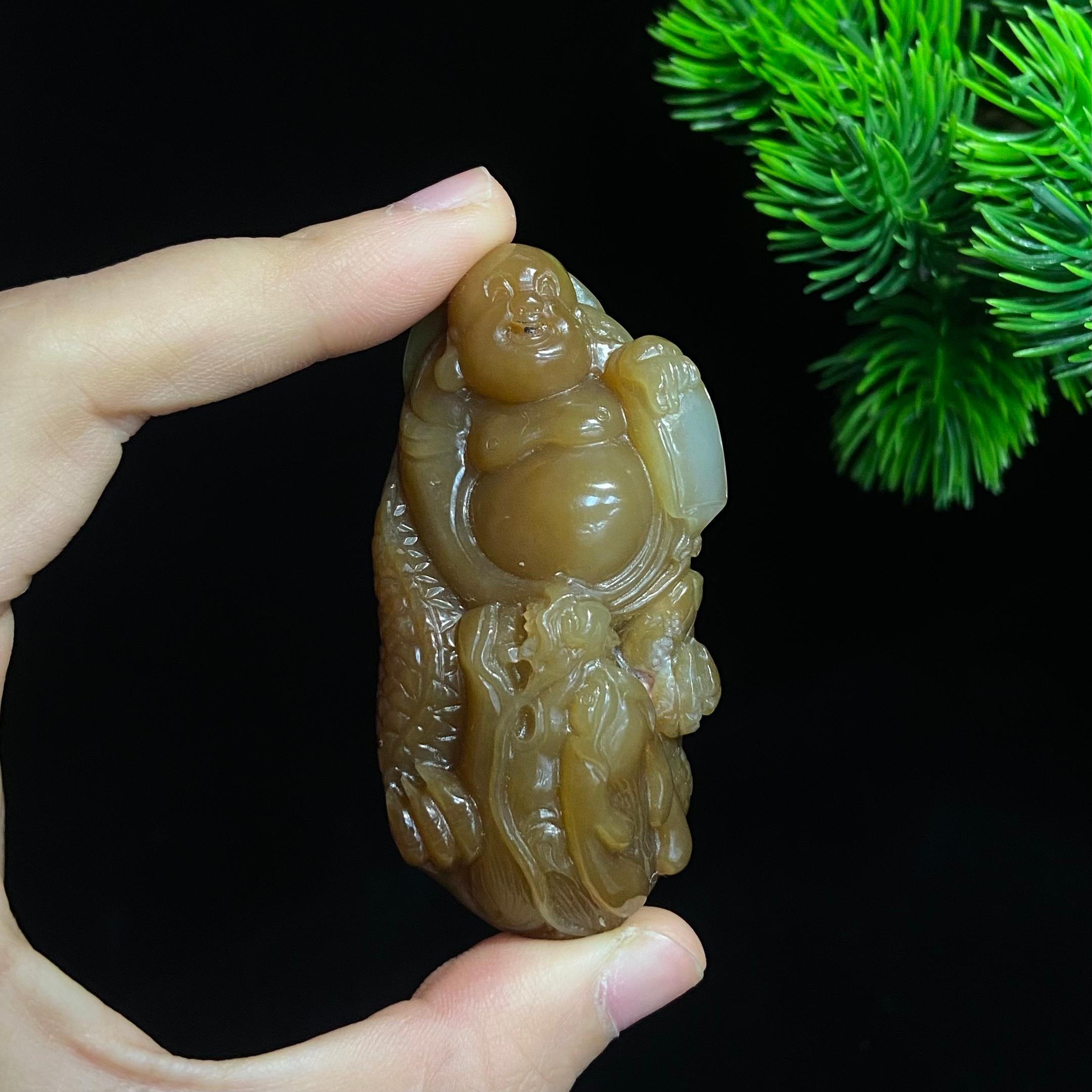 和田且末金山糖玉御龙佛公挂件（66.0g）