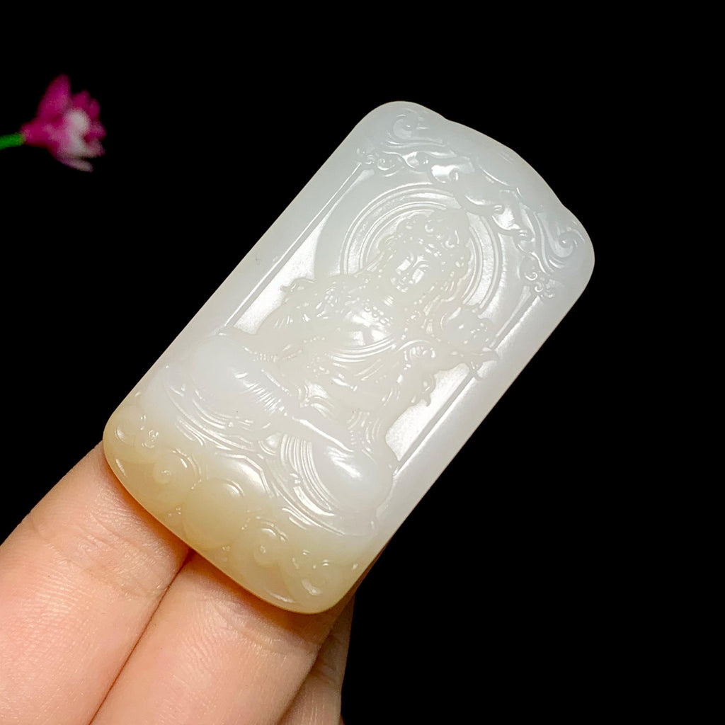新疆山料糖白玉观音牌（35.0g）