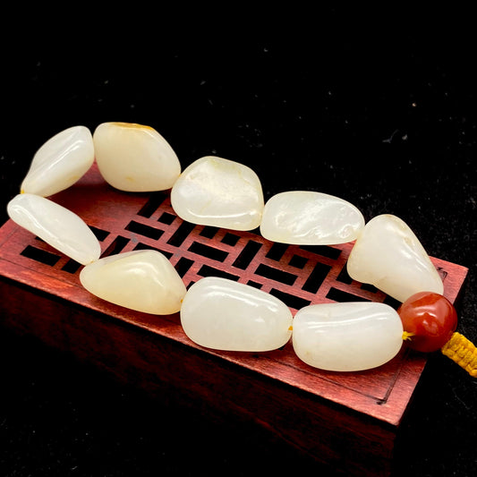 和田玉黄皮【精品手串】（51.7g）