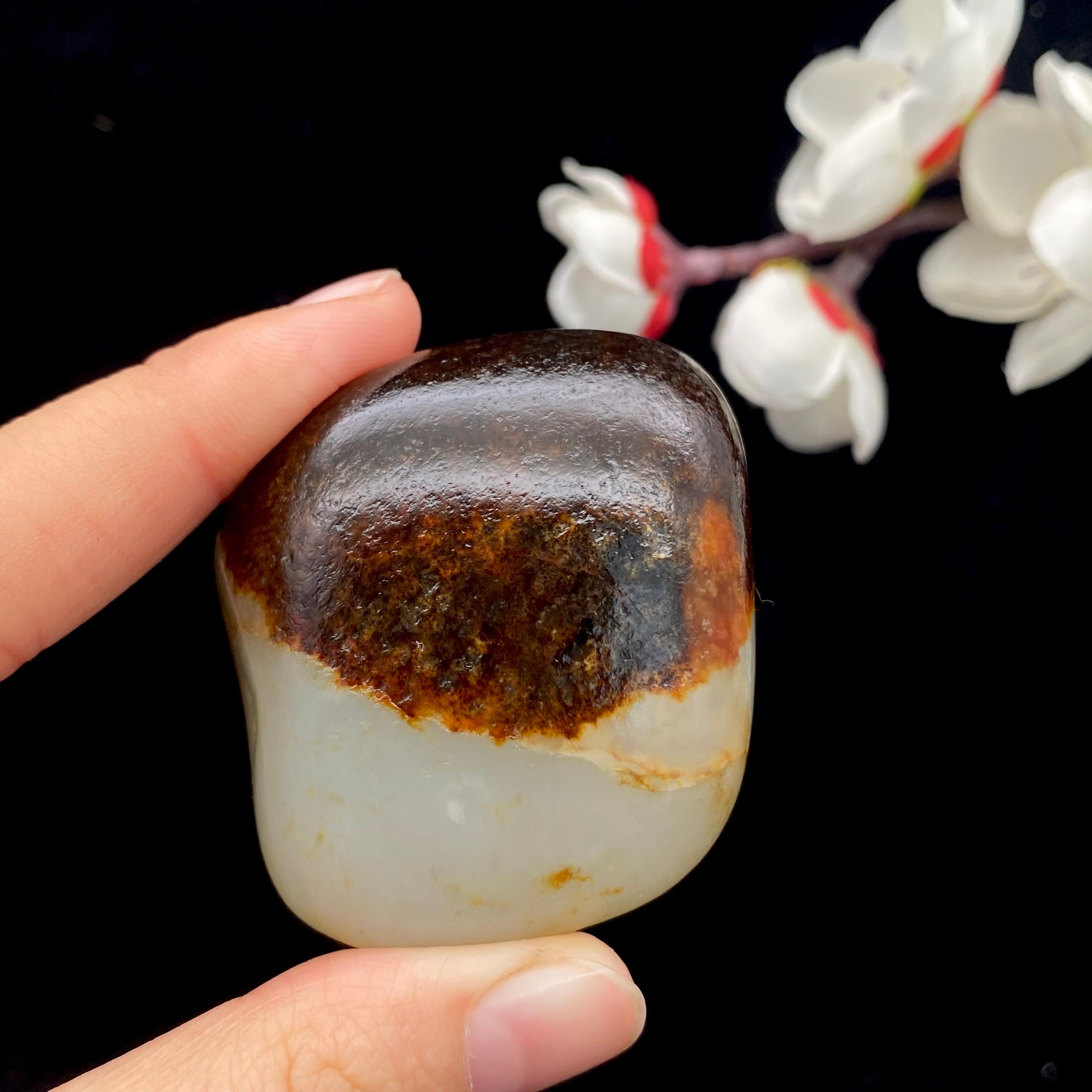 和田玉聚红皮青花底籽料男士挂件（79.4g）