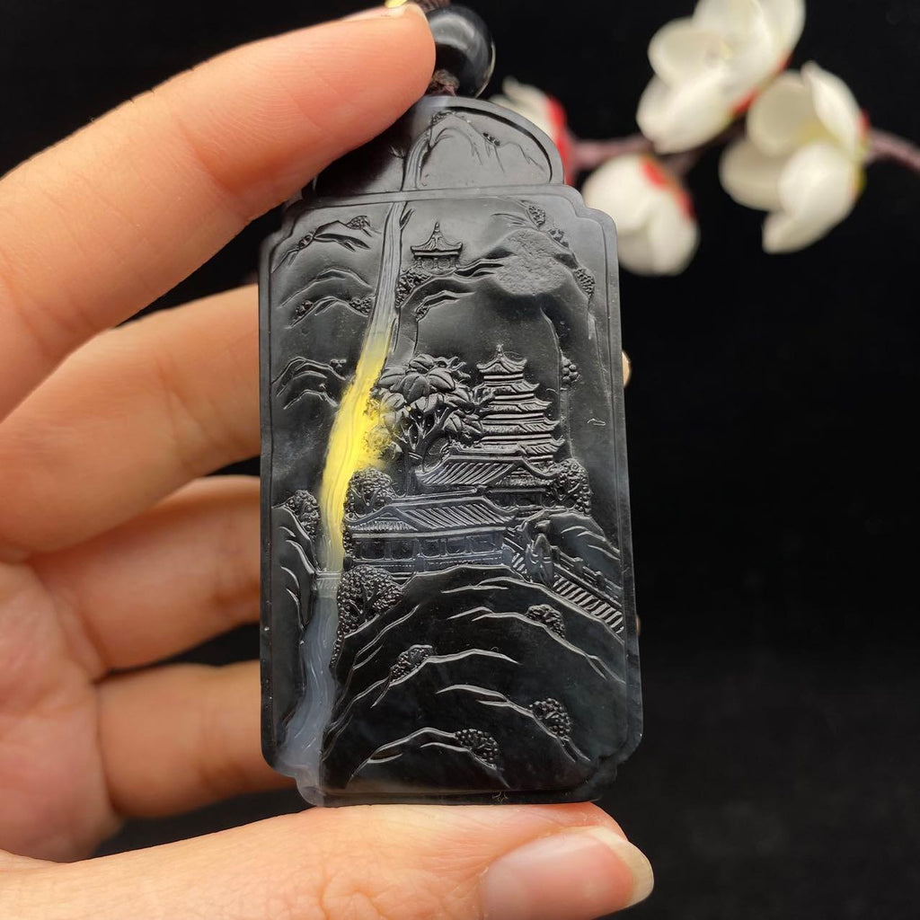 和田玉青花籽料【山水牌】（59.6g）