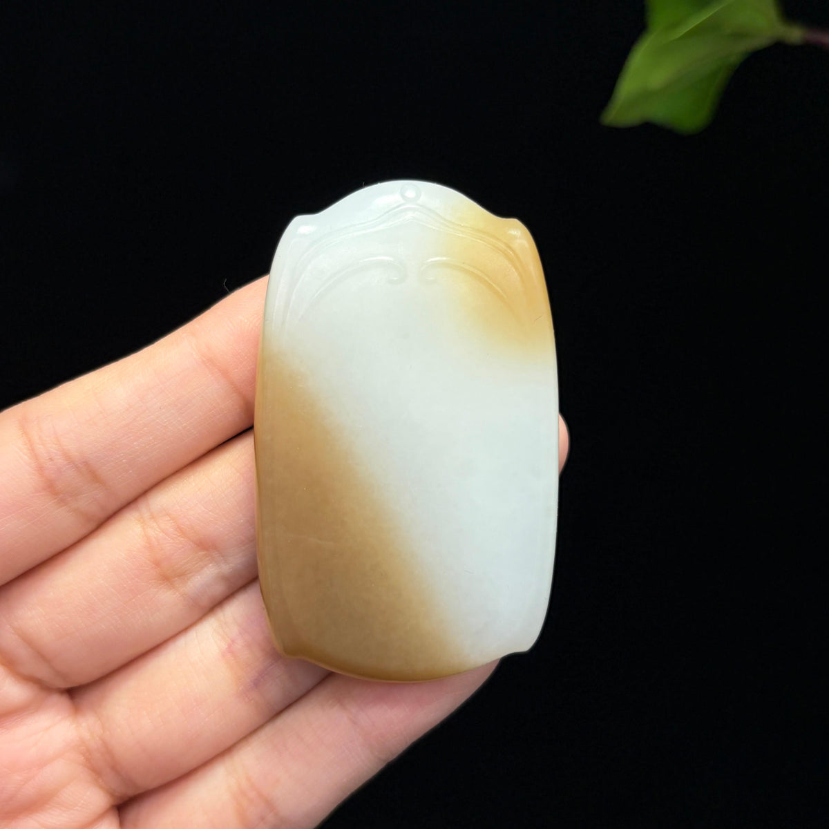 和田山料糖白玉无事牌挂件（40.6g）