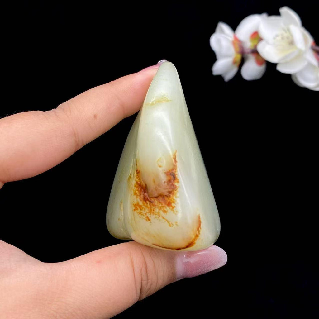 和田玉洒红皮籽料手把件（178.6g）