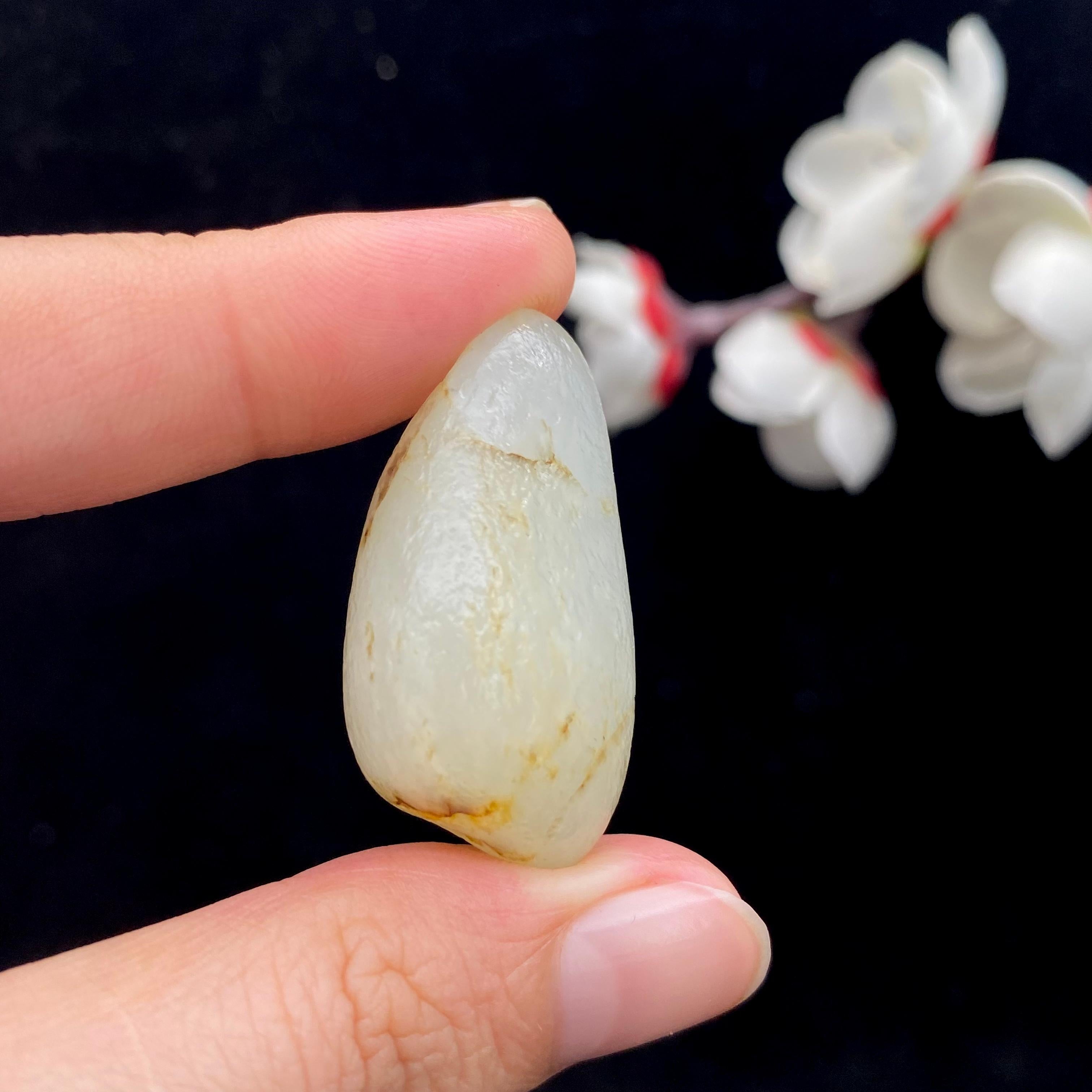 和田玉白玉籽料旱籽挂件（17.3g）