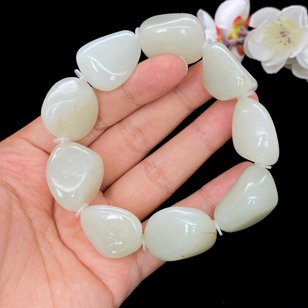 和田玉白玉籽料【精品手串】（119.8g）