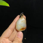 18k金镶和田红皮白肉籽料挂件（16.0g）