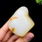 和田玉洒金皮白肉籽料手把件（168.3g）