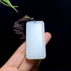 和田羊脂白玉玉无事牌（48.0g）
