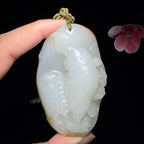 和田玉籽料雄鸡手把件（141.3g）