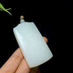 和田玉羊脂白玉无事牌（62.6g）