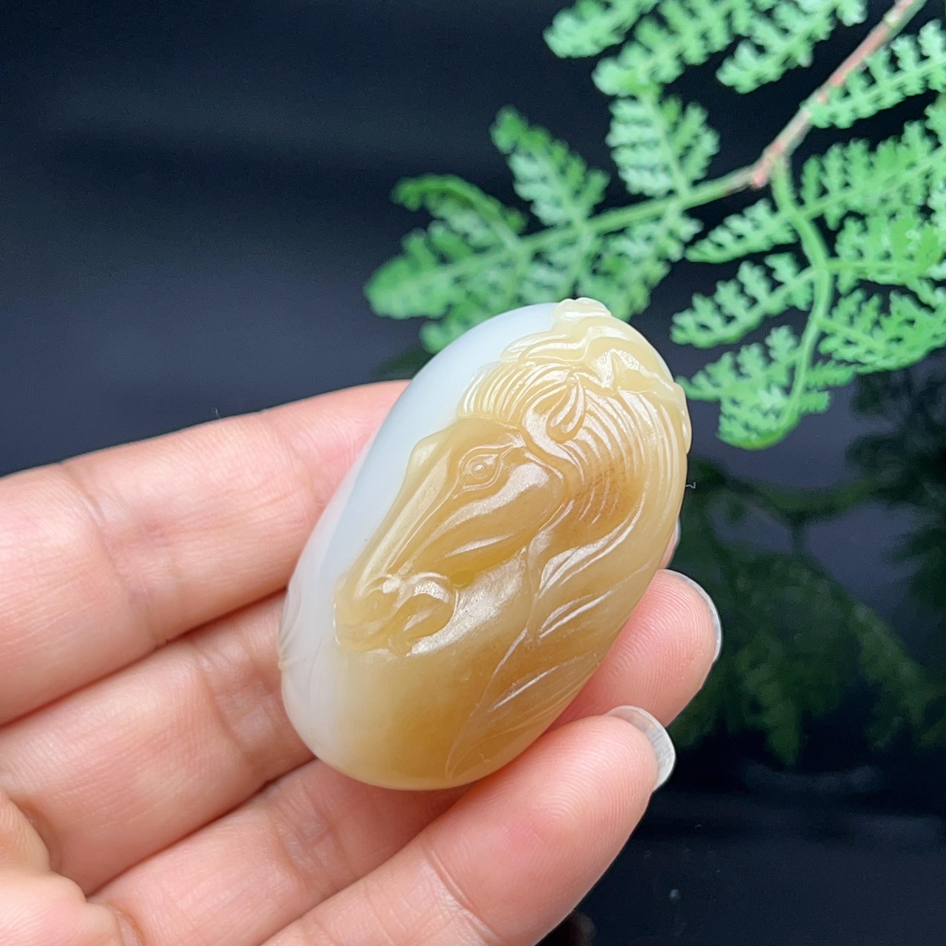 和田玉糖羊脂白玉马上封侯马猴挂件（50.772g）
