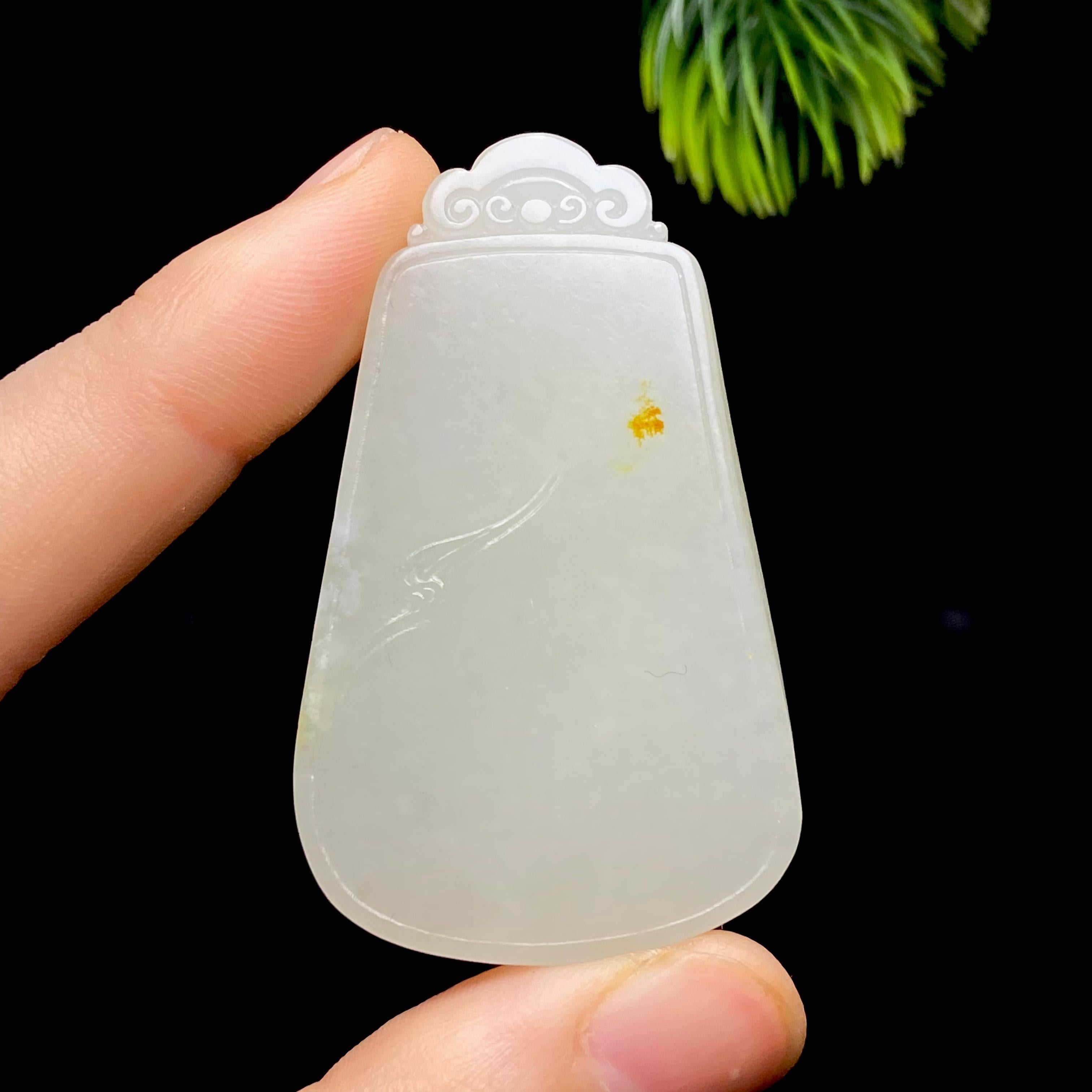 和田玉籽料平安无事牌（34.8g）