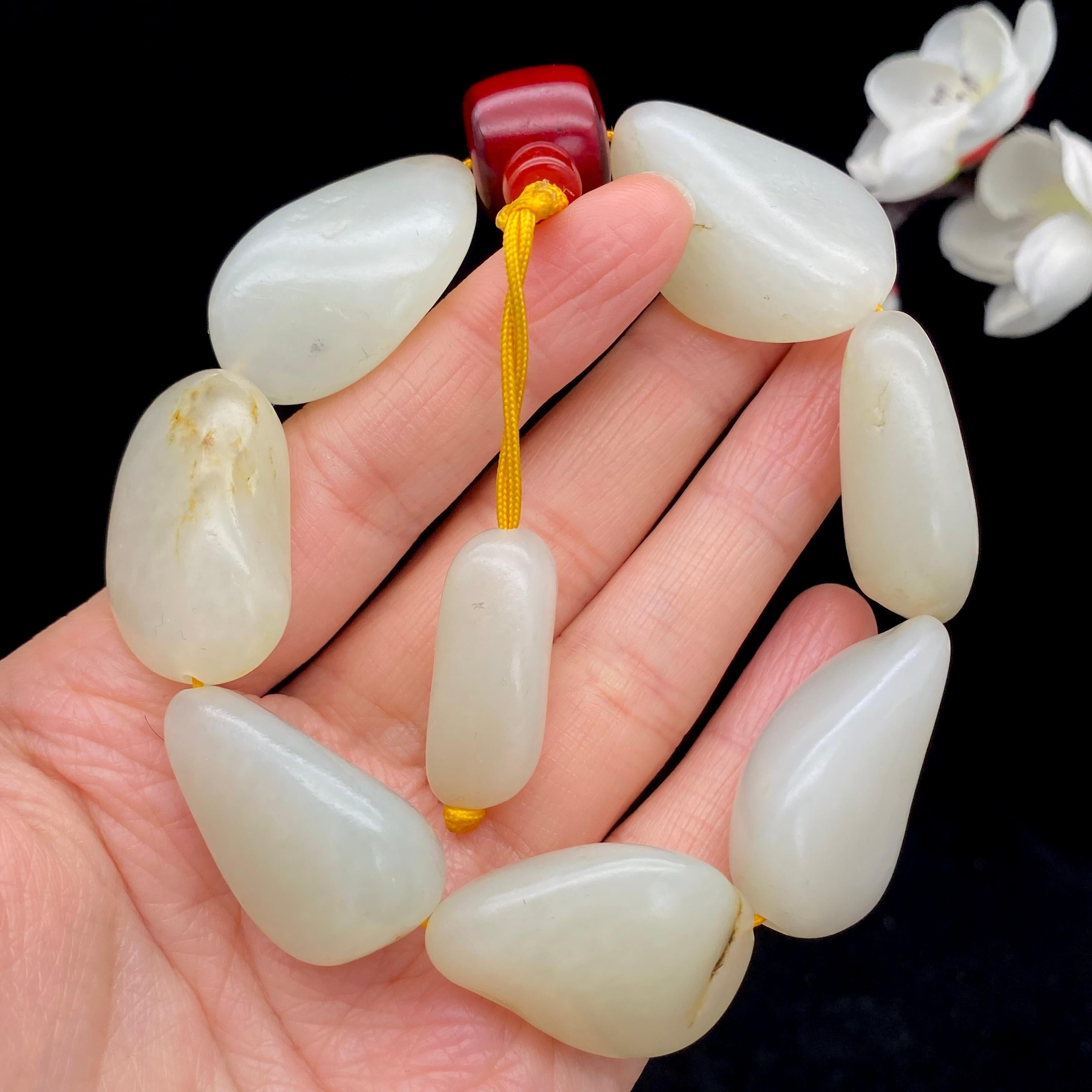 和田玉白玉【精品手串】（103.2g）