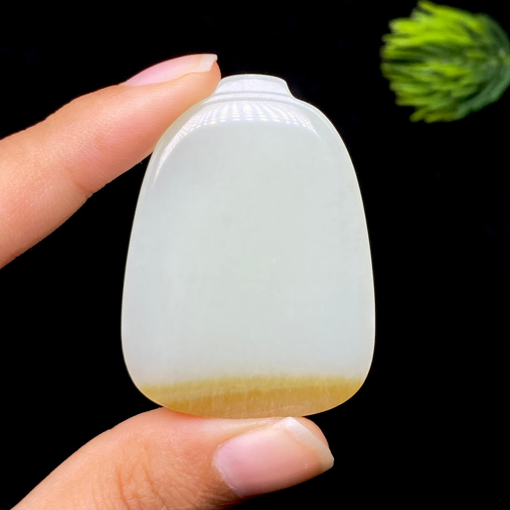 和田玉糖白无事牌（31.3g）