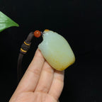 收藏级和田洒金皮籽料龙龟手把件（84.7g）